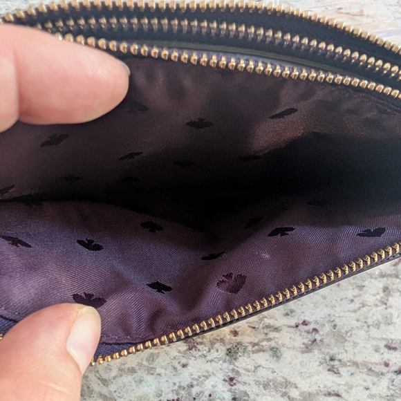 Kate Spade Purple Candy Print Double Zip Wristlet w/Detachable Strap EUC - Picture 7 of 9